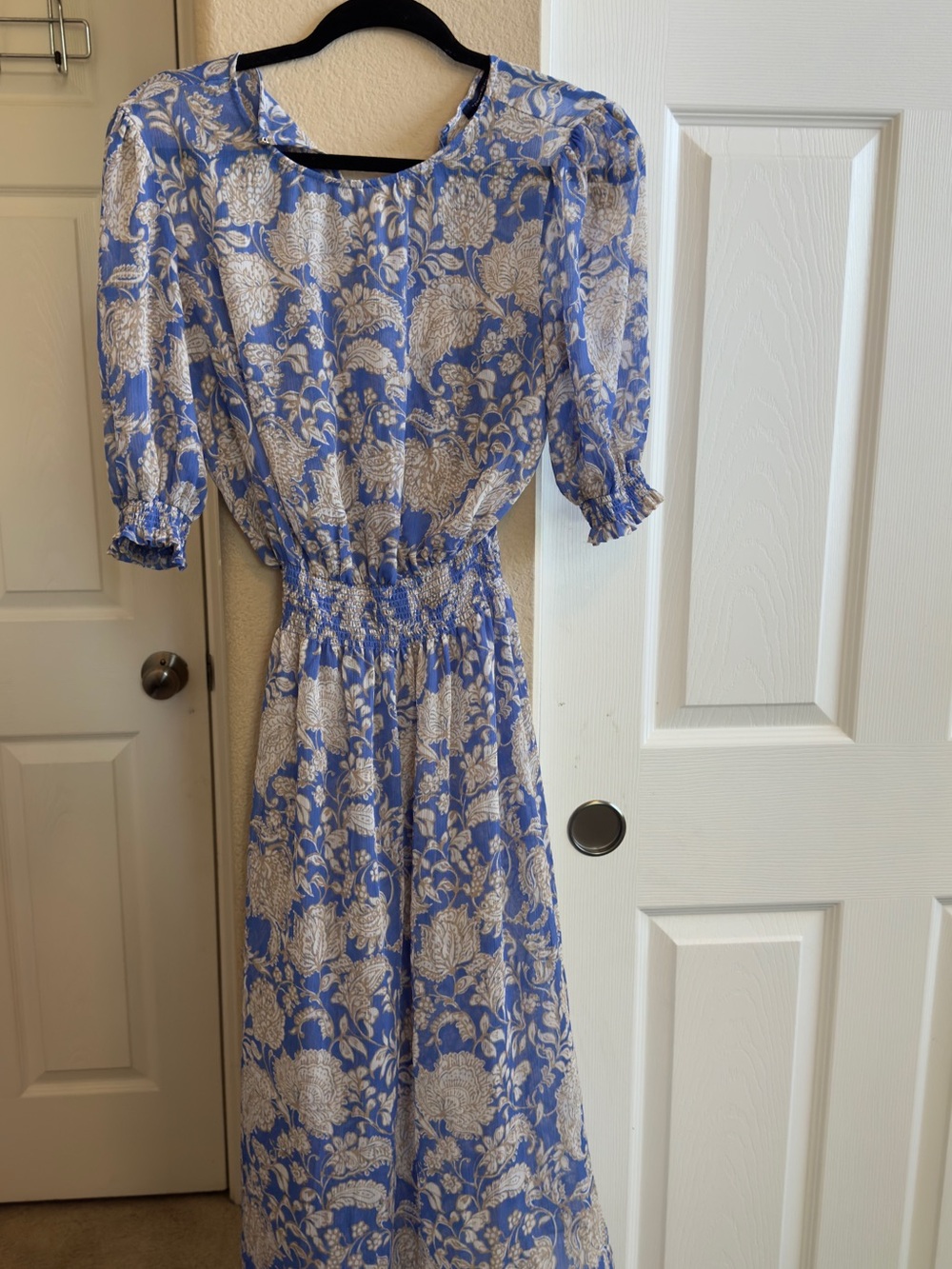 Tommy Hilfiger Blue and White Floral Maxi Dress